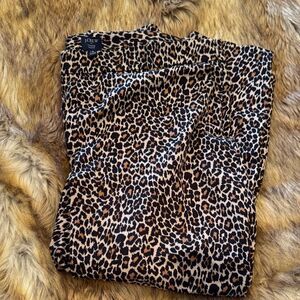J. Crew Animal Print Trousers in Black and Brown Posh Show